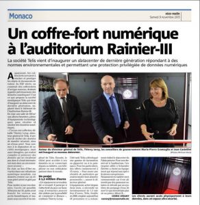 Article de presse Inauguration Monaco Datacenter